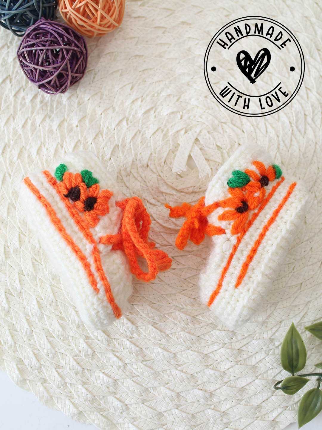 Ivory Embroidered Boots — handmade acrylic boots