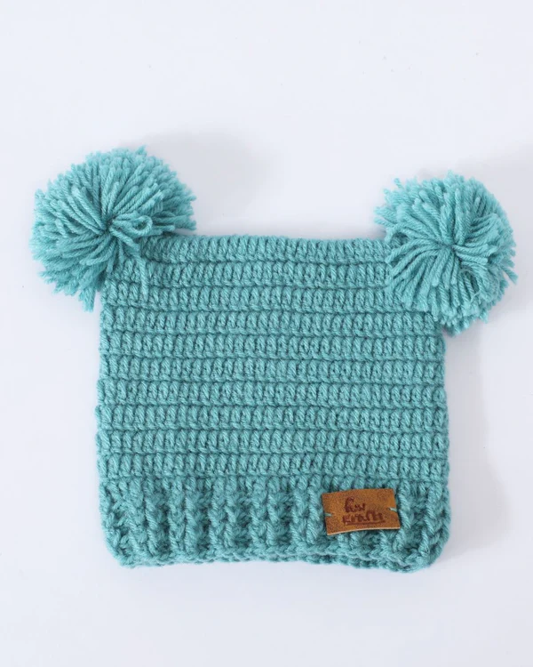 Teal Bear Ear Beanie
