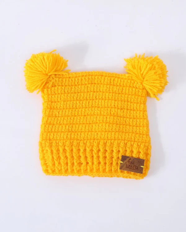 Mustard Bear Ear Beanie