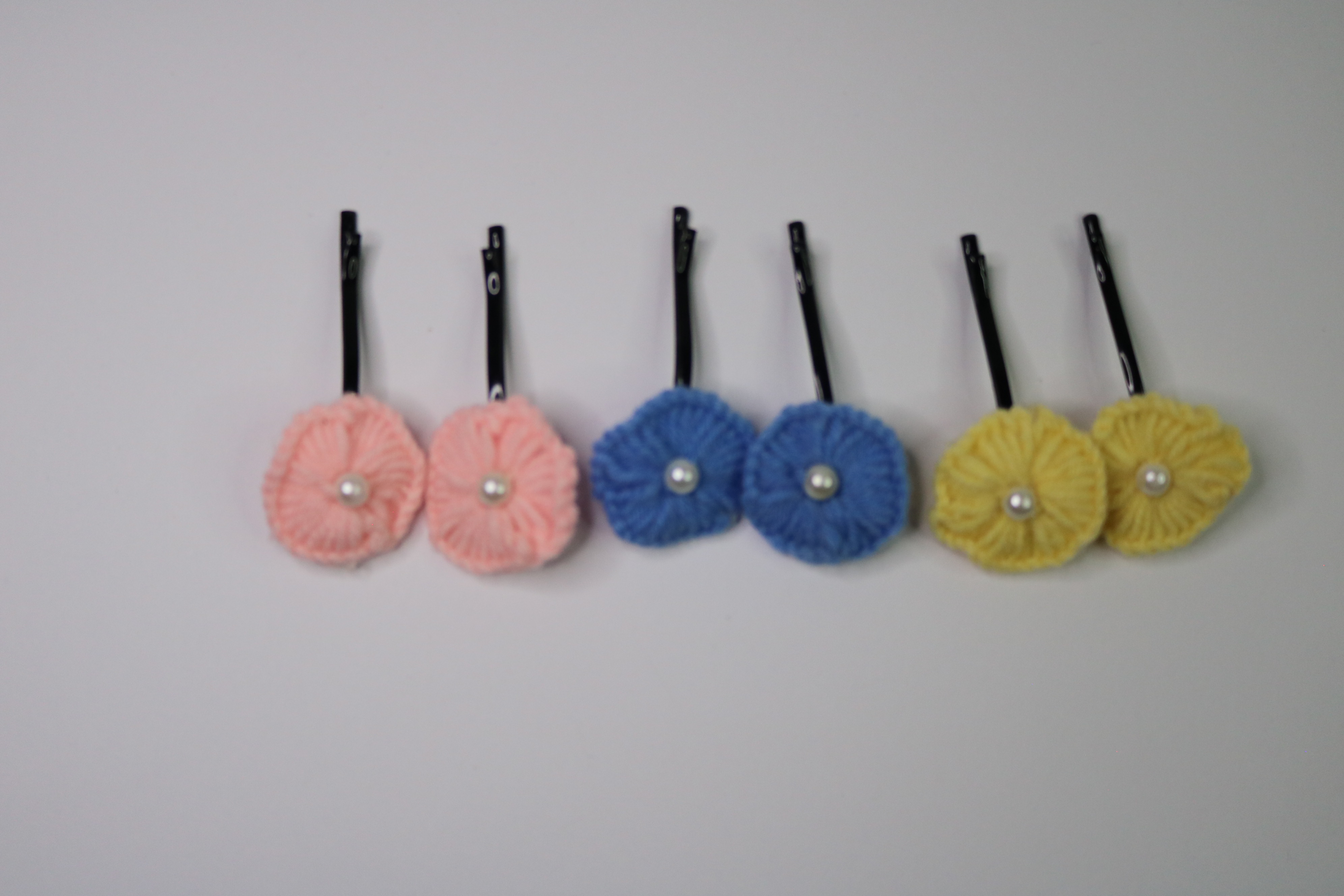 Crochet Flower Hair Clips