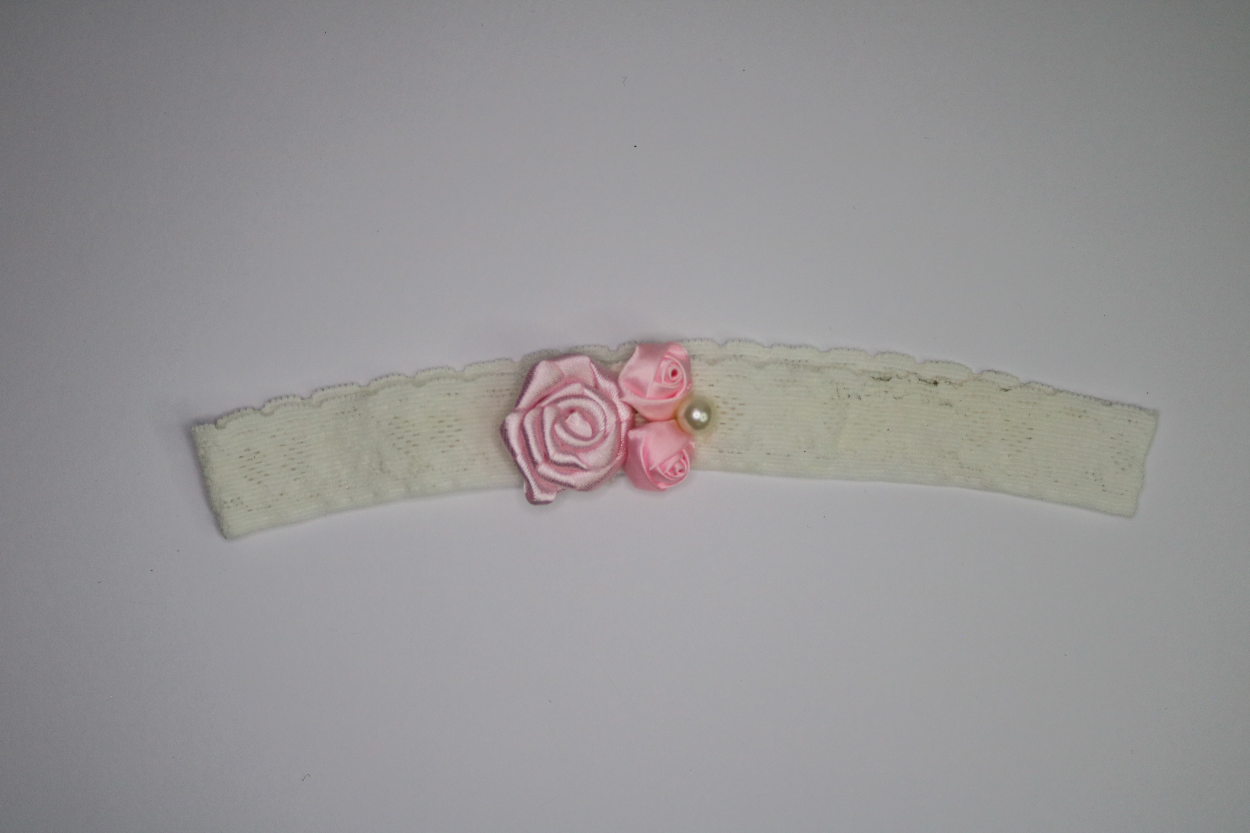 White Lace Rose Headband